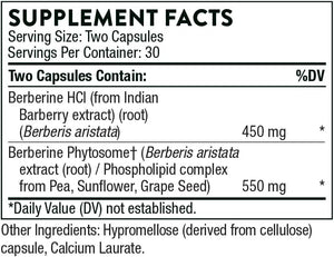 THORNE Berberine - Dual Action Formula with Phytosome Plus Botanical Extract - Support Heart Health, Immune System, Healthy GI, Cholesterol* - Gluten-Free, Dairy-Free - 60 Capsules - 30 Servings