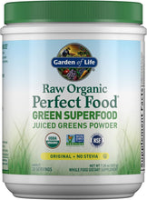 Load image into Gallery viewer, Garden of Life Raw Organic Perfect Food Green Superfood Juiced Greens Powder - Original Stevia-Free, 30 Servings, Non-GMO, Gluten Free Whole Food Dietary Supplement, Alkalize, Detoxify, Energize