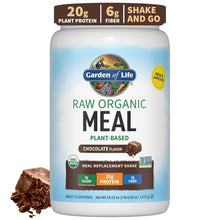 Load image into Gallery viewer, Garden of Life Meal Replacement Shakes, Vegan Raw Organic Protein Powder, Chocolate Protein Powder with Plant Based Pea Protein, Sprouts, Greens, Probiotics, Dairy Free 28 Servings