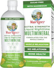 Load image into Gallery viewer, MaryRuth&#39;s Extra Strength Nighttime Liquid Multimineral | Sugar Free | Calm Magnesium Citrate | NO Melatonin | Calcium Magnesium Zinc | Muscle Relaxation | Lemonade Flavor | Vegan | 32 Servings