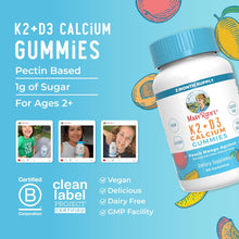 Load image into Gallery viewer, MaryRuth Organics Calcium with Vitamin D &amp; Vitamin K2, 2 Month Supply, Calcium Supplement Supports Bone Health &amp; Joint Support, with Vitamins D3 K2 Gummies, Vegan, Non-GMO, Gluten Free, 60 Count