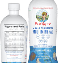 Load image into Gallery viewer, MaryRuth Organics Nighttime Liquid Multimineral Supplement | Sugar Free | Natural Sleep Support for Adults &amp; Kids | Magnesium, Calcium &amp; MSM | Coconut Flavor | Vegan | Gluten Free | 32 Servings