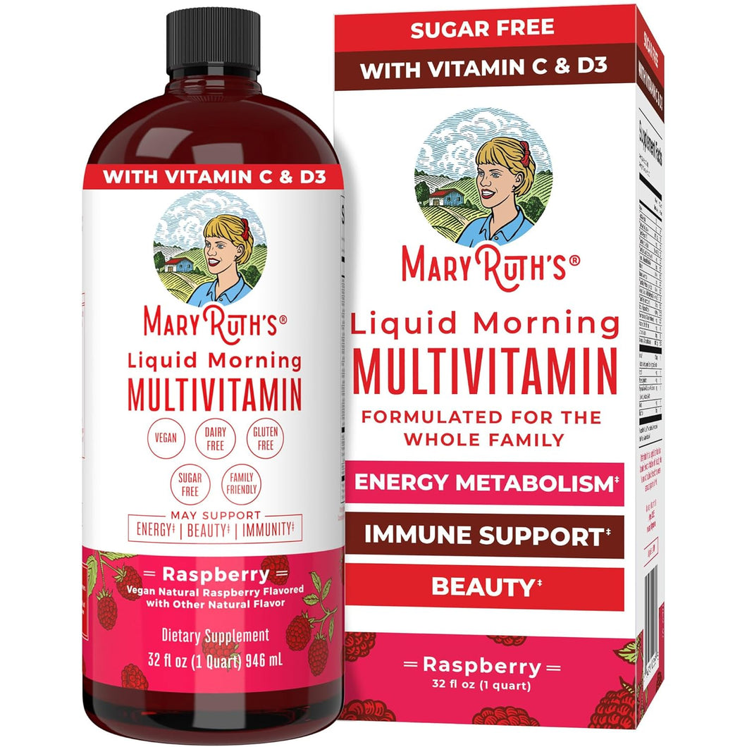 Multivitamin for Women, Men & Kids by MaryRuth's | Liquid Morning Multivitamin | Mens, Womens Vitamins | Vitamin A C D E B6 B12 Biotin Zinc | Beauty | Vegan | Non-GMO | Gluten Free | 32 Servings