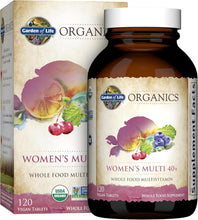 Load image into Gallery viewer, Garden of Life Organics Vitamins for Women 40 Plus - 120 Tablets, Womens Multi 40 Plus, Vegan Vitamins for Women Over 40, Hormone &amp; Breast Health Support Blend, Whole Food Womens Multivitamin