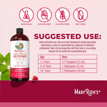 Load image into Gallery viewer, Multivitamin for Women, Men &amp; Kids by MaryRuth&#39;s | Liquid Morning Multivitamin | Mens, Womens Vitamins | Vitamin A C D E B6 B12 Biotin Zinc | Beauty | Vegan | Non-GMO | Gluten Free | 32 Servings