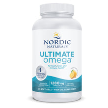 Load image into Gallery viewer, Nordic Naturals Ultimate Omega, Lemon Flavor - 1280 mg Omega-3-120 Soft Gels - High-Potency Omega-3 Fish Oil Supplement with EPA &amp; DHA - Promotes Brain &amp; Heart Health - Non-GMO - 60 Servings