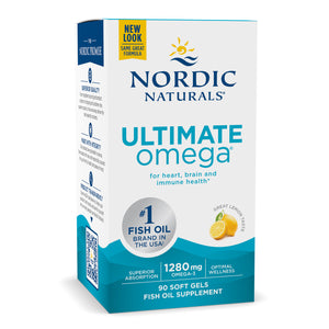 Nordic Naturals Ultimate Omega, Lemon Flavor - 1280 mg Omega-3-90 Soft Gels - High-Potency Omega-3 Fish Oil Supplement with EPA & DHA - Promotes Brain & Heart Health - Non-GMO - 45 Servings