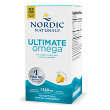 Load image into Gallery viewer, Nordic Naturals Ultimate Omega, Lemon Flavor - 1280 mg Omega-3-120 Soft Gels - High-Potency Omega-3 Fish Oil Supplement with EPA &amp; DHA - Promotes Brain &amp; Heart Health - Non-GMO - 60 Servings