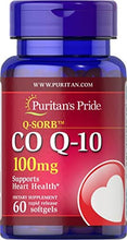 Load image into Gallery viewer, Q-Sorb CoQ10 100mg, Supports Heart Health, 60 Rapid Release Softgels by Puritan&#39;s Pride, 60 ct