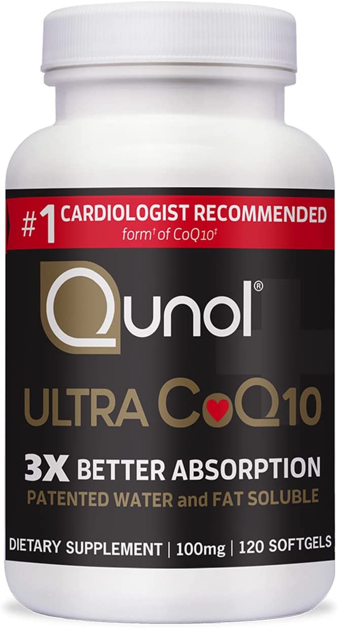Qunol Ultra CoQ10 100mg, 3x Better Absorption, Patented Water and Fat Soluble Natural Supplement Form of Coenzyme Q10, Antioxidant for Heart Health, 120 Count Softgels