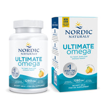 Load image into Gallery viewer, Nordic Naturals Ultimate Omega, Lemon Flavor - 1280 mg Omega-3-90 Soft Gels - High-Potency Omega-3 Fish Oil Supplement with EPA &amp; DHA - Promotes Brain &amp; Heart Health - Non-GMO - 45 Servings