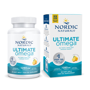 Nordic Naturals Ultimate Omega, Lemon Flavor - 1280 mg Omega-3-90 Soft Gels - High-Potency Omega-3 Fish Oil Supplement with EPA & DHA - Promotes Brain & Heart Health - Non-GMO - 45 Servings