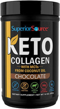 Load image into Gallery viewer, Superior Source Keto Collagen Protein Powder Chocolate (14 oz), Grass Fed Collagen Peptides with MCT Oil, 23 (17 g) Servings, Pre/Post Workout, Gluten Free, Paleo Friendly, Non-GMO