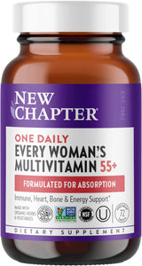 New Chapter Multivitamin for Women 50 Plus + Immune Support - Every Woman's One Daily 55+ with Fermented Probiotics + Whole Foods + Astaxanthin + Organic Non-GMO Ingredients - 72 ct