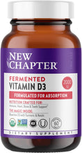 Load image into Gallery viewer, New Chapter Vitamin D3, Fermented Vitamin D3 2,000 IU, Organic, ONE Daily + Whole-Food Herbs, Adaptogenic Reishi Mushroom for Immune Support, Bone &amp; Heart Health, 100% Vegetarian, Gluten-Free-60 count