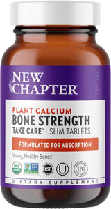 New Chapter Calcium Supplement – Bone Strength Organic Plant Calcium with Vitamin K2 + D3 + Magnesium, Vegetarian, Gluten Free - 120 Count