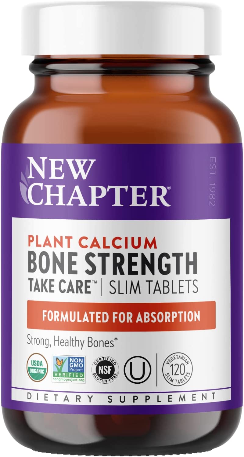 New Chapter Calcium Supplement – Bone Strength Organic Plant Calcium with Vitamin K2 + D3 + Magnesium, Vegetarian, Gluten Free - 120 Count