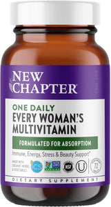 New Chapter Women’s Multivitamin + Immune, Energy & Stress Support – Every Woman’s One Daily with Fermented Probiotics & Whole Foods + Vitamin D3 + Biotin + Organic Non-GMO ingredients- 72 ct