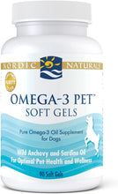 Load image into Gallery viewer, Nordic Naturals Omega-3 Pet, Unflavored - 330 mg Omega-3 Per Soft Gel - Fish Oil for Dogs with EPA &amp; DHA - Promotes Heart, Skin, Coat, Joint, &amp; Immune Health