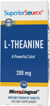 Load image into Gallery viewer, Superior Source L-Theanine 200 mg, Under The Tongue Quick Dissolve Sublingual Tablets, 100 Ct, Promotes Relaxation &amp; Facilities Restful Sleep, Non-GMO