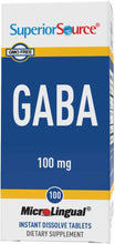 Load image into Gallery viewer, Superior Source GABA 100 mg, Under The Tongue Quick Dissolve Sublingual Tablets, 100 Count, Brain Health Support, Promotes a Relaxing Effect &amp; Positive Mood, Stress Relief &amp; Sleep Support, Non-GMO