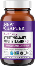 Load image into Gallery viewer, New Chapter Women&#39;s Multivitamin + Immune Support, One Daily 40+, Fermented with Probiotics + D3 + B Vitamins + Organic Non-GMO Ingredients, 72 Count