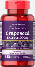 Load image into Gallery viewer, Puritans Pride Grapeseed Extract 200 Mg Capsules, 120 Count