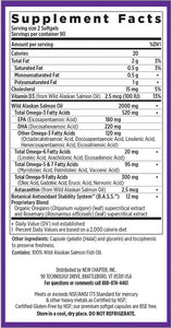 New Chapter Wholemega Fish Oil Supplement Softgels, Wild Alaskan Salmon Oil with Omega-3 + Astaxanthin + Sustainably Caught, 180 Count