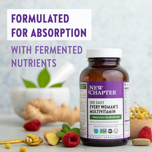 New Chapter Women’s Multivitamin + Immune, Energy & Stress Support – Every Woman’s One Daily with Fermented Probiotics & Whole Foods + Vitamin D3 + Biotin + Organic Non-GMO ingredients- 72 ct