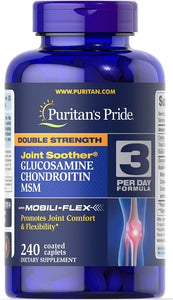 Puritans Pride Double Strength Glucosamine, Chondroitin and Msm Joint Soother, 240 Count