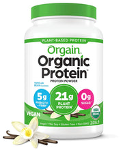 Load image into Gallery viewer, Orgain Organic Plant Based Protein Powder, Vanilla Bean - 21g of Protein, Vegan, Low Net Carbs, Gluten Free, Lactose Free, No Sugar Added, Soy Free, Kosher, Non-GMO, 2.03 Lb