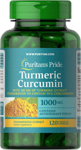 Load image into Gallery viewer, Turmeric Curcumin by Puritan&#39;s Pride, 1000mg, 120 Rapid Release Capsules