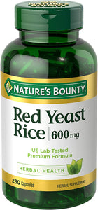 Nature's Bounty Red Yeast Rice Herbal Supplement, 600 mg Capsules