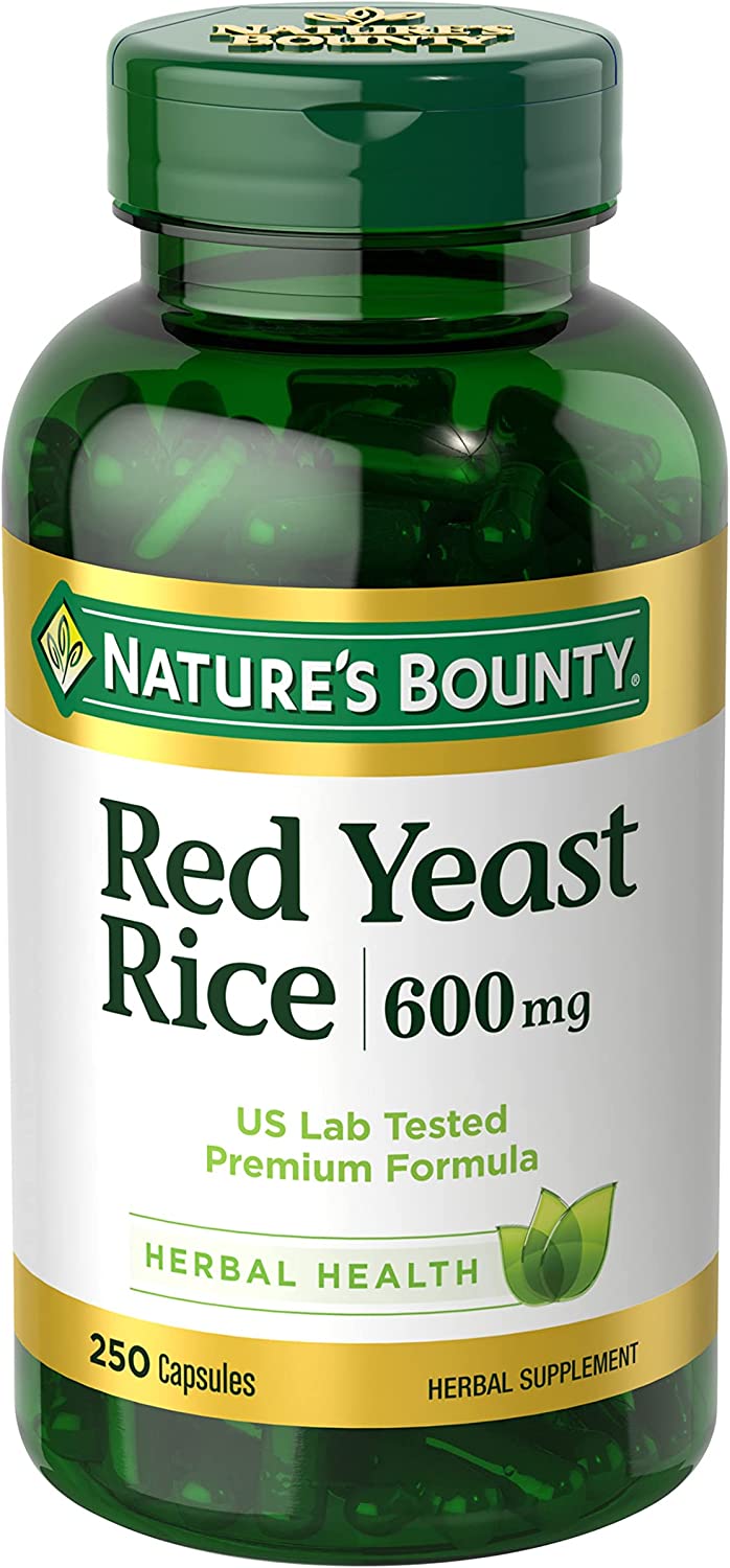 Nature's Bounty Red Yeast Rice Herbal Supplement, 600 mg Capsules