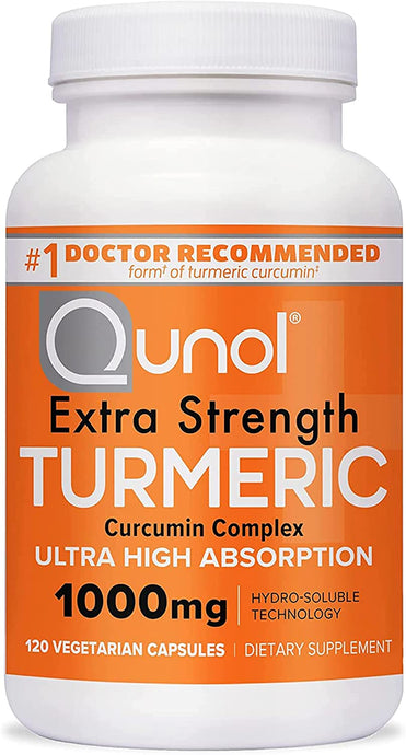 Turmeric Curcumin Capsules, Qunol Turmeric 1000mg With Ultra High Absorption, Joint Support Supplement, Extra Strength Tumeric, Vegetarian Capsules, 2 Month Supply, 120 Count