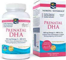Load image into Gallery viewer, Nordic Naturals Prenatal DHA, Unflavored - 830 mg Omega-3 + 400 IU Vitamin D3-180 Soft Gels - Supports Brain Development in Babies During Pregnancy &amp; Lactation - Non-GMO - 90 Servings