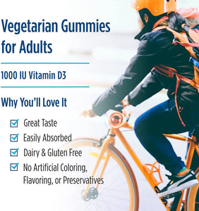 Nordic Naturals Zero Sugar Vitamin D3 Gummies, Wild Berry - 1000 IU Vitamin D3-60 Gummies - Great Taste - Healthy Bones, Mood & Immune System Function - Non-GMO - 60 Servings