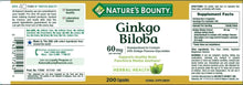 Load image into Gallery viewer, Nature&#39;s Bounty Ginkgo Biloba 60 Mg, 200 Capsules