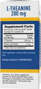 Superior Source L-Theanine 200 mg, Under The Tongue Quick Dissolve Sublingual Tablets, 100 Ct, Promotes Relaxation & Facilities Restful Sleep, Non-GMO