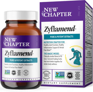 New Chapter Multi-Herbal Pain Reliever+ Joint Supplement, Zyflamend™ 10-in-1 Superfood Blend with Ginger & Turmeric for Healthy Inflammation Response & Herbal Pain Relief+, 180 Count