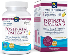 Load image into Gallery viewer, Nordic Naturals Postnatal Omega-3, Lemon - 1120 Total Omega-3 + 1000 IU Vitamin D3-60 Soft Gels - Formulated for New Moms; Supports Optimal Wellness, Positive Mood, Healthy Metabolism - 30 Servings