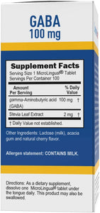 Superior Source GABA 100 mg, Under The Tongue Quick Dissolve Sublingual Tablets, 100 Count, Brain Health Support, Promotes a Relaxing Effect & Positive Mood, Stress Relief & Sleep Support, Non-GMO