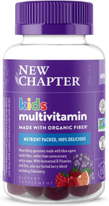 New Chapter Kids Multivitamin Gummies - 50% Less Sugar, Kids Gummy Vitamins with Vitamins C, D3 & Zinc, Non-GMO, Gluten Free, Berry-Citrus, 60ct