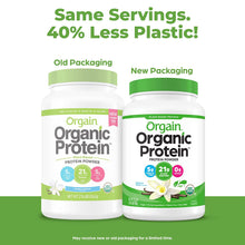 Load image into Gallery viewer, Orgain Organic Plant Based Protein Powder, Vanilla Bean - 21g of Protein, Vegan, Low Net Carbs, Gluten Free, Lactose Free, No Sugar Added, Soy Free, Kosher, Non-GMO, 2.03 Lb
