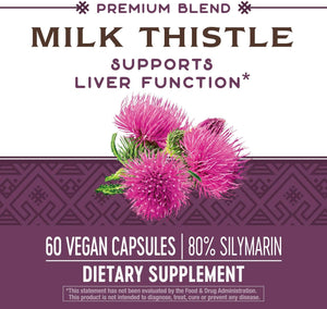 Nature's Way Premium Extract Standardized Milk Thistle 80% Silymarin, 60 Capsules