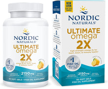 Load image into Gallery viewer, Nordic Naturals Ultimate Omega 2X, Lemon Flavor - 2150 mg Omega-3-60 Soft Gels - High-Potency Omega-3 Fish Oil with EPA &amp; DHA - Promotes Brain &amp; Heart Health - Non-GMO - 60 Servings