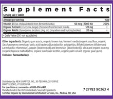 Load image into Gallery viewer, New Chapter Vitamin D3, Fermented Vitamin D3 2,000 IU, Organic, ONE Daily + Whole-Food Herbs, Adaptogenic Reishi Mushroom for Immune Support, Bone &amp; Heart Health, 100% Vegetarian, Gluten-Free-60 count