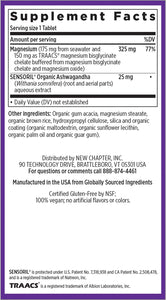 Magnesium, New Chapter Magnesium + Ashwagandha Supplement, 2.5X Absorption, Muscle Recovery, Heart & Bone Health, Calm & Relaxation, Gluten Free, Non-GMO - 30 Count