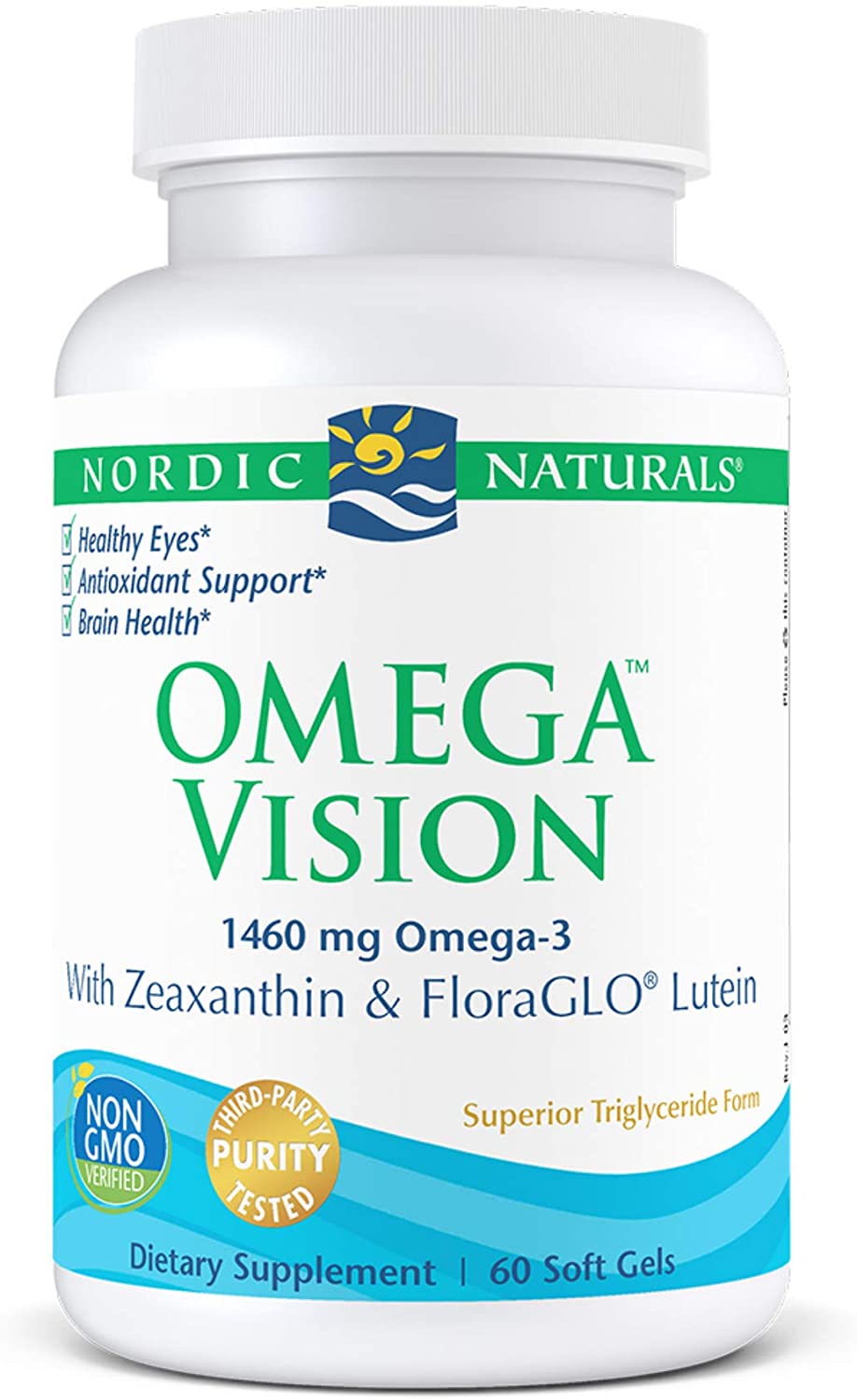Nordic Naturals Omega Vision, Lemon - with Zeaxanthin and FloraGLO Lutein, for Healthy Eyes and Vision, 60 Count