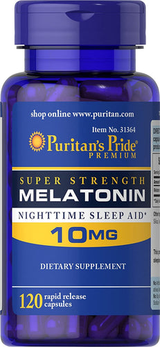 Rapid Release Melatonin 10Mg, Supports Sound Sleep, 120 Count by Puritan's Pride